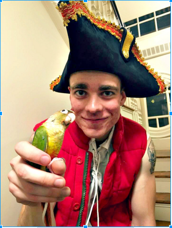 Samuel Rater '18 and Cortés
