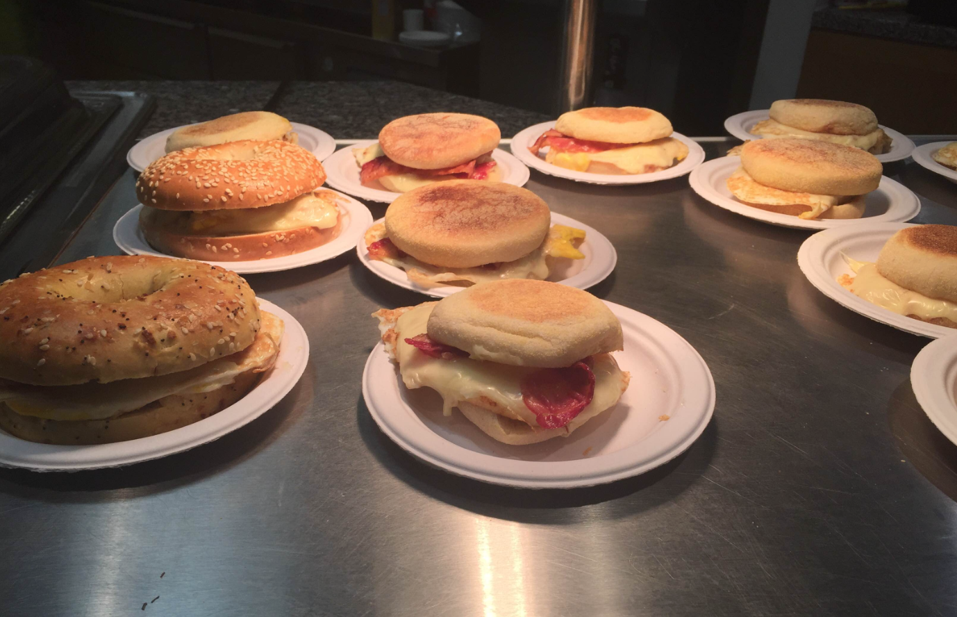 Breakfast sandwiches galore. 