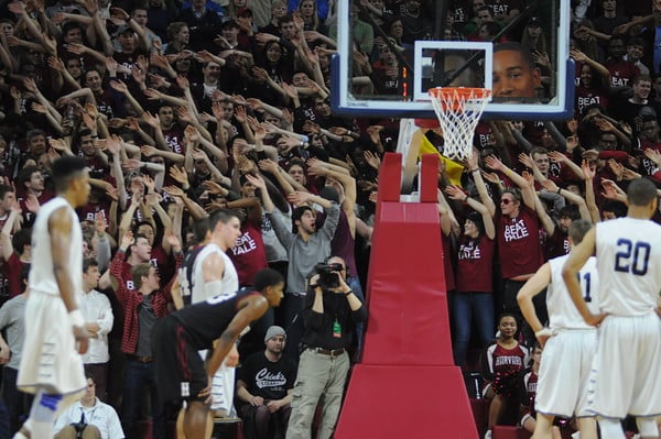 Harvard-Yale contests typically garner huge crowds compared to other games for Crimson athletics, even beyond football. Harvard fans came out in force at the 2015 Ivy League Men's Basketball Playoff between the Crimson and Bulldogs, even though the game was played at Penn. 