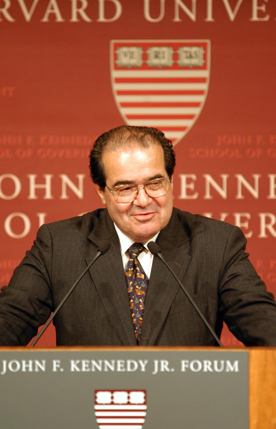 Antonin G. Scalia speaks on November 18, 1992 in this Crimson file photo. Scalia, who passed away over the weekend, graduated magna cum laude from Harvard Law School in 1960.