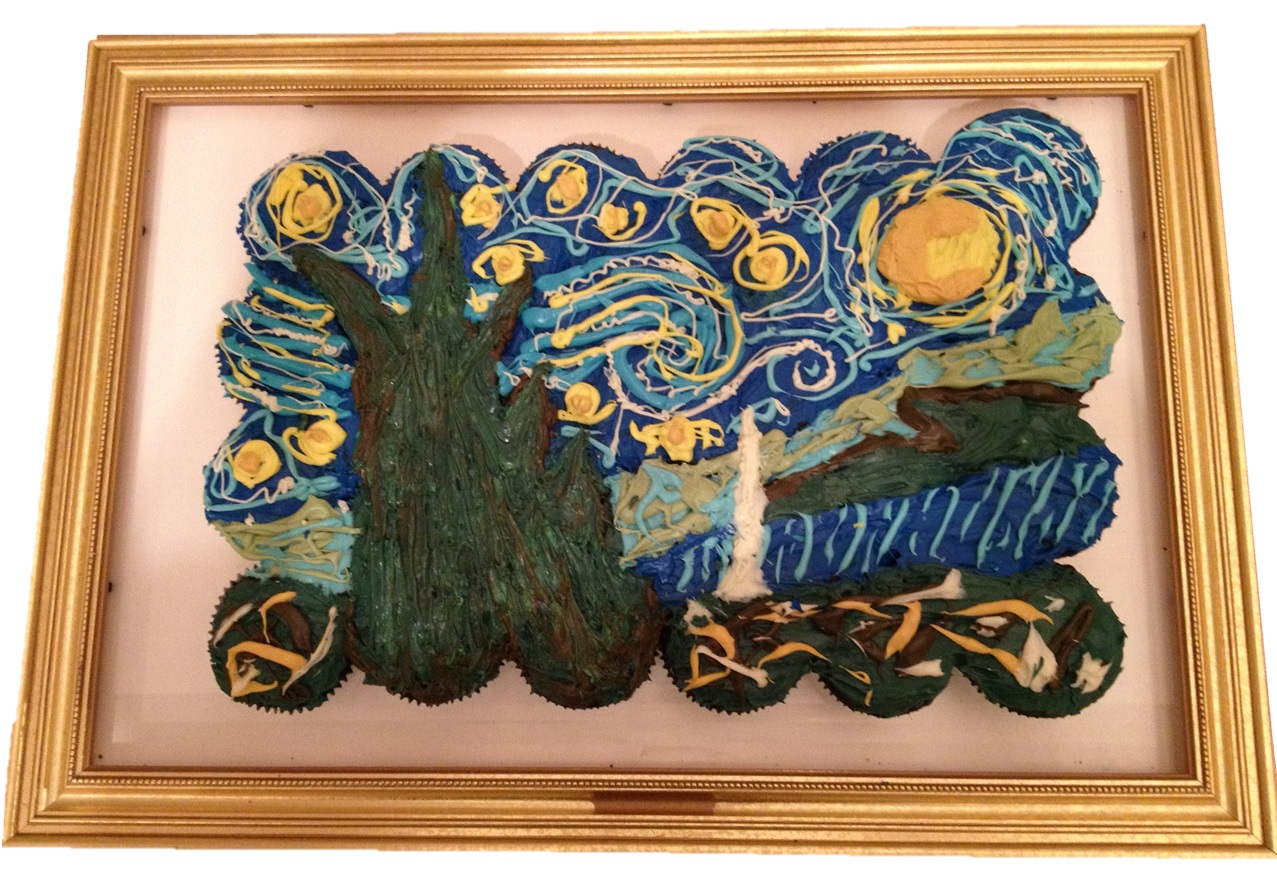 Emily Zauzmer made Vincent van Gogh's "The Starry Night" out of cupcakes in June 2013.