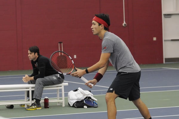 Co-captain Nicky Hu won the first point of the day against St. Johns, but the team ultimately fell, 4-3. 