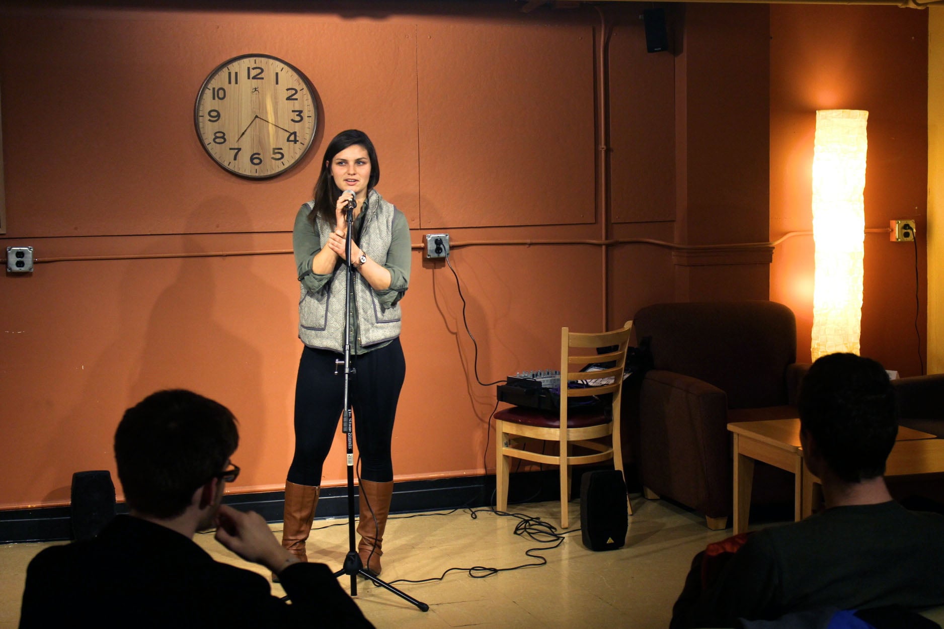 Diana Sheedy '17 speaks at the "You Are More" HCFA event.