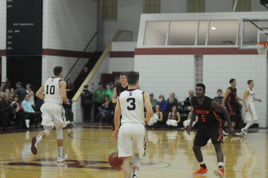 Freshman guard Tommy McCarthy, shown March 4 versus Princeton, was tasked with filling the void of Siyani Chambers '16-'17. Part of the starting rotation since the season opener, McCarthy faced off against some of the best point guards in Division I basketball. 