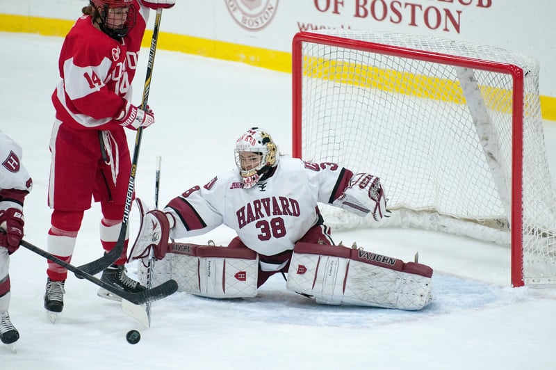 Throughout her four years spent in goal for the Crimson, Emerance Maschmeyer became a staple for the team's defense. Ending with the program's all-time career saves record, Maschmeyer has played 99 games and recorded a .940 save percentage in goal.  