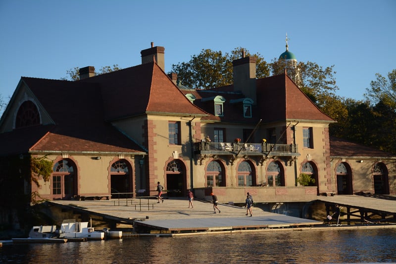 The Weld boathouse is home base for the Radcliffe rowing program. 