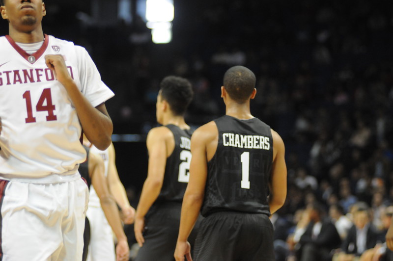 Co-captain Siyani Chambers recorded a season-high eight assists in the team's loss to George Washington