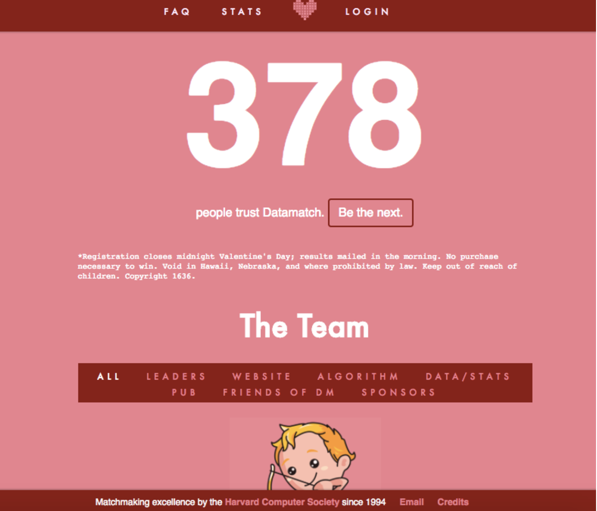 At just an hour past midnight on Tuesday, more than 300 people had already signed up for Datamatch. Why not put off that pset for another 15 minutes?