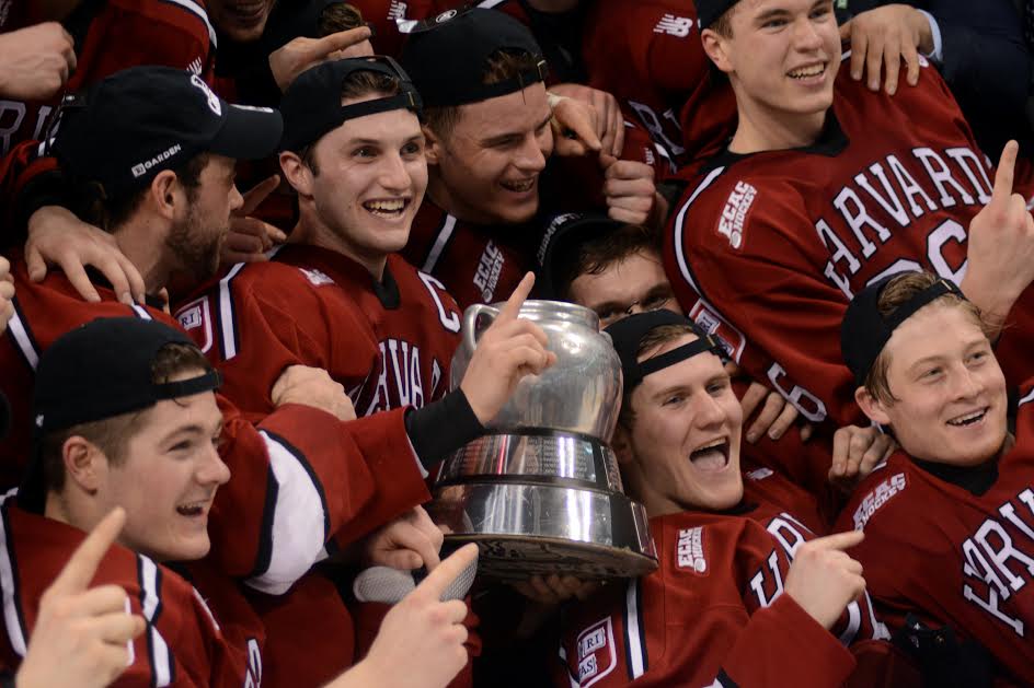 Harvard beat Boston University to win the Beanpot tournament Monday night
