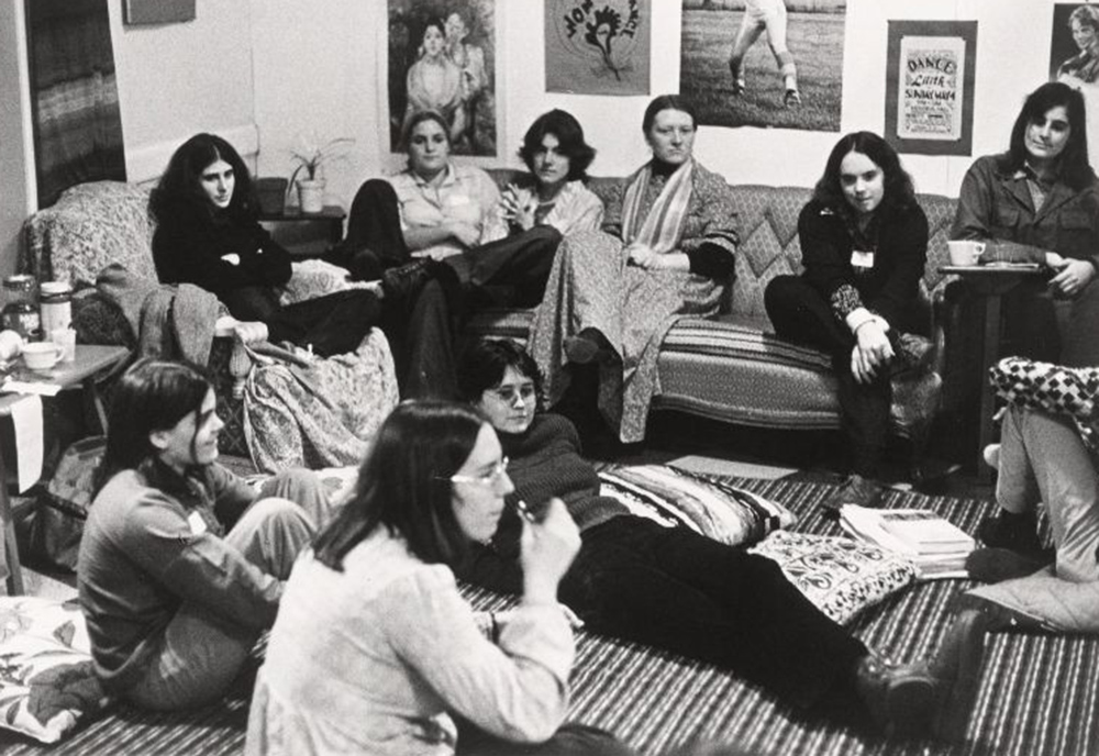 Women attend an open house at the Women's Center in 1976. 