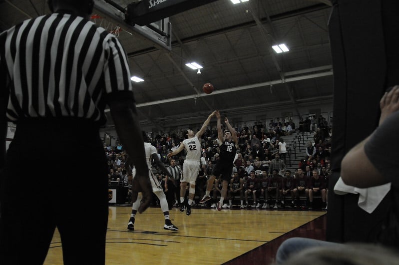 Senior Matt Fraschilla has seen limited minutes this season, but received a roar from the crowd after hitting an early three. 
