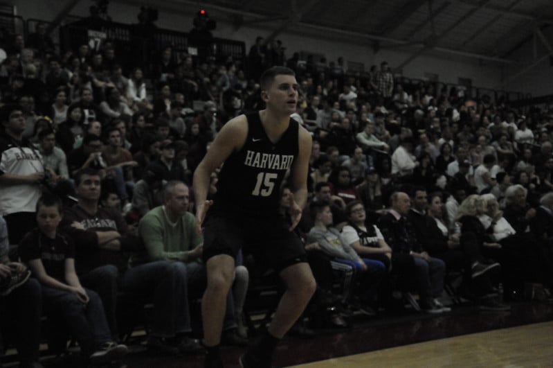 Senior Corbin Miller got the scoring started as he hit the opening bucket—a long two just inside the three-point line. 