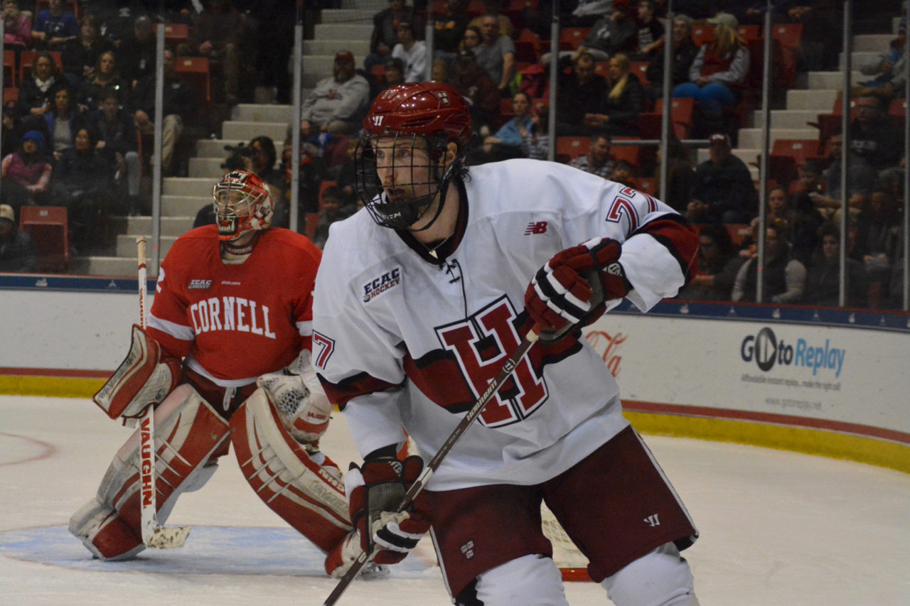 Lewis Zerter-Gossage skates during Harvard's 4-1 victory over Cornell.