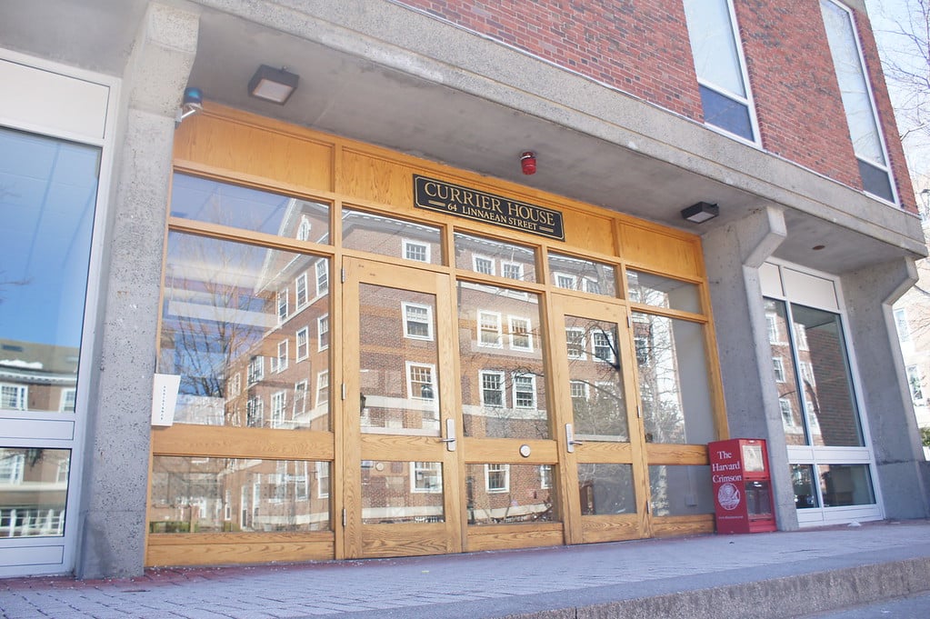 Currier House is one of the three houses located in the Radcliffe Quadrangle. Its main entrance is located off of Linnaean Street.