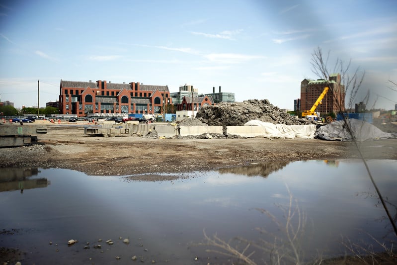 Construction in Allston.