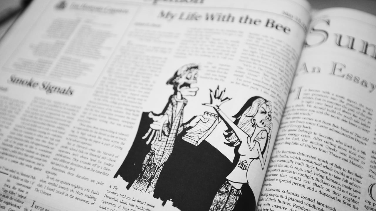 A cartoon about the then recently-frmed Bee Club, which appeared in The Crimson during the 1991-92 school year. 