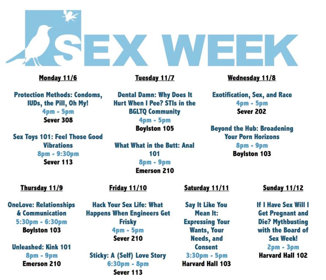 Sex Ed never looked so fun. Hit up some of the events this week. 