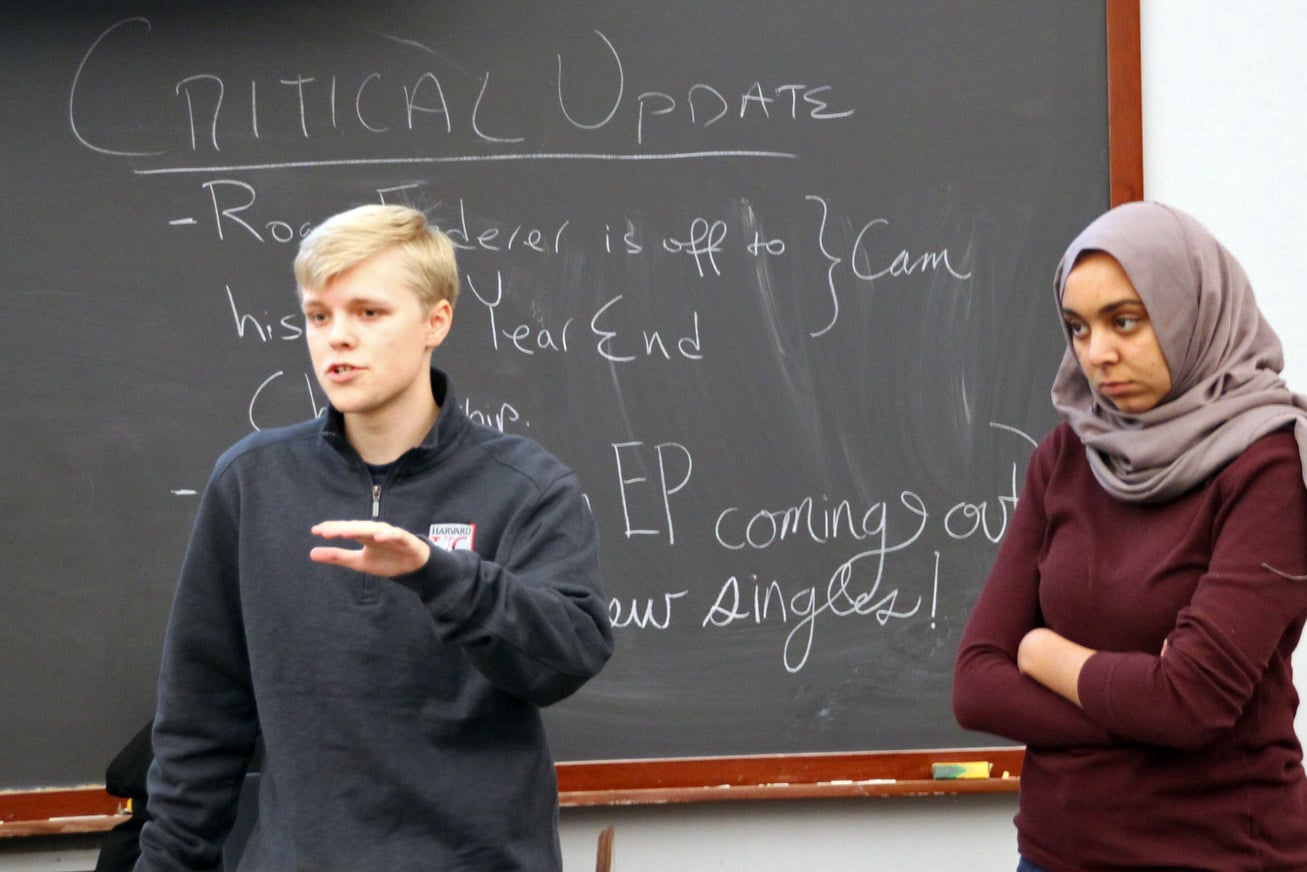 Evan M. Bonsall ’19, who chairs the UC Rules Committee, spoke on Sunday about the UC’s role in club recognition.