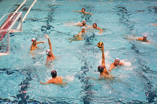 Freshman 2-meter Jackson Enright shoots against Iona earlier this year, who the team dispatched easily again this weekend in the first of three Harvard wins. Now the Crimson will look to go far into the NCAA tournament last year and match its performance when the team won its way to the Final Four.