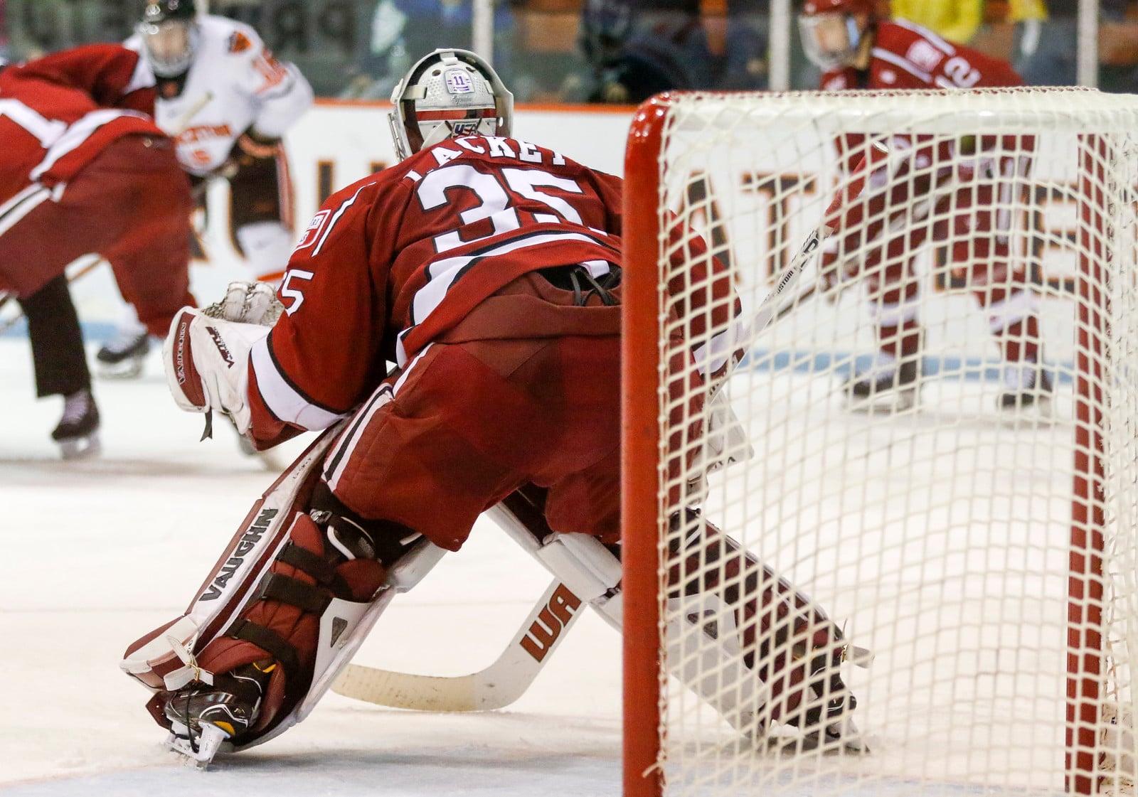 After a win against Quinnipiac the night prior, coach Donato went with junior goaltender Michael Lackey again between the pipes. The net-minder picked up another win on a relatively light workload on Saturday.
