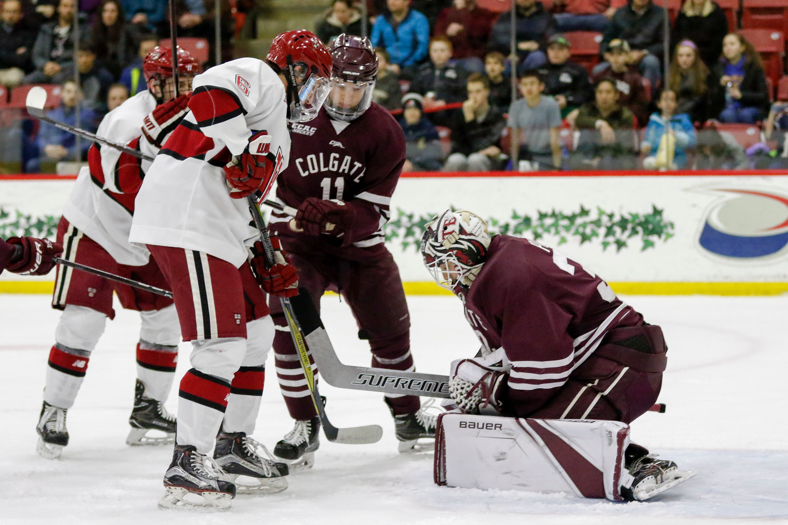 Colgate sophomore Colton Point stood tall in net to deny all 51 of Harvard's shots. He now leads the ECAC with a .945 SV%.