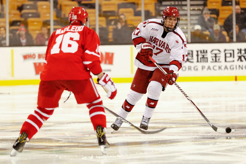 Sophomore forward Ty Pelton-Byce scored Harvard's first goal of the night to tie BU, 1-1. 