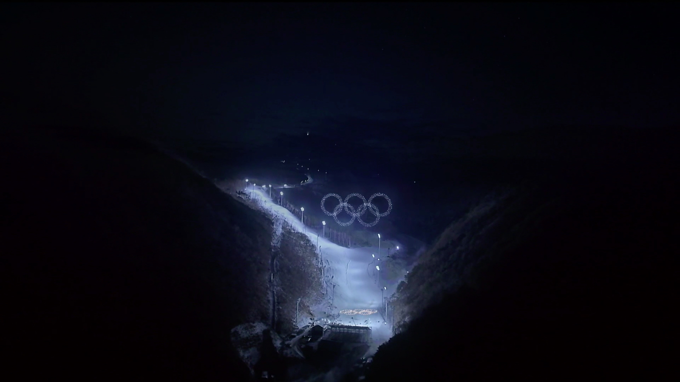 A still from the 2018 Winter Olympics opening ceremony on NBC.