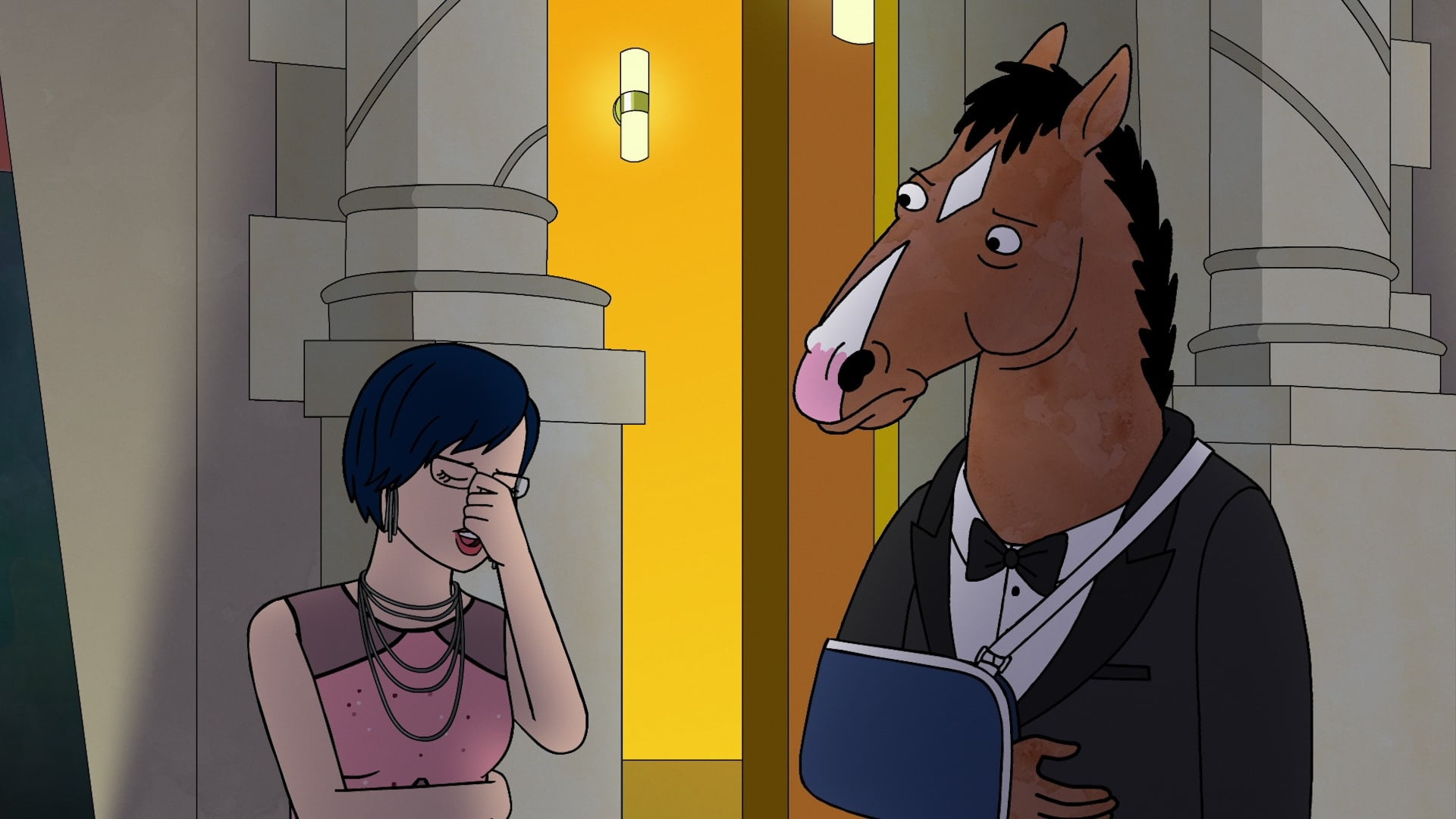 BoJack (Will Arnett) and Diane (Alison Brie) attempt to clear the air on Netflix's "BoJack Horseman."