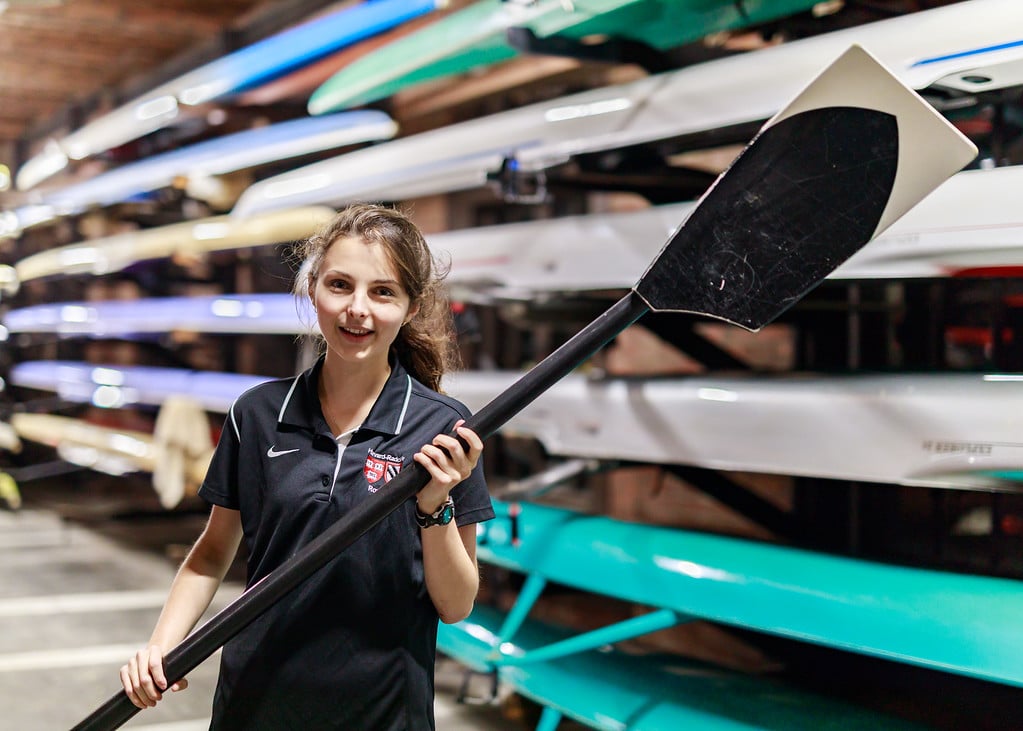 Outside of her role as a coxswain, Claire Burch conducts physics research and is interested in hydrodynamics.