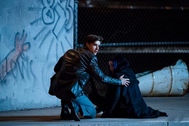 Robin (Brenton Thwaites) and Raven (Teagan Croft) get a dark new look in "Titans" on DC Universe