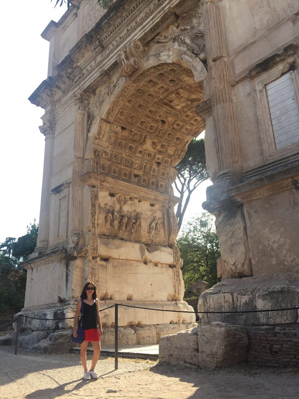 Carmen feels right at home among Roman ruins.