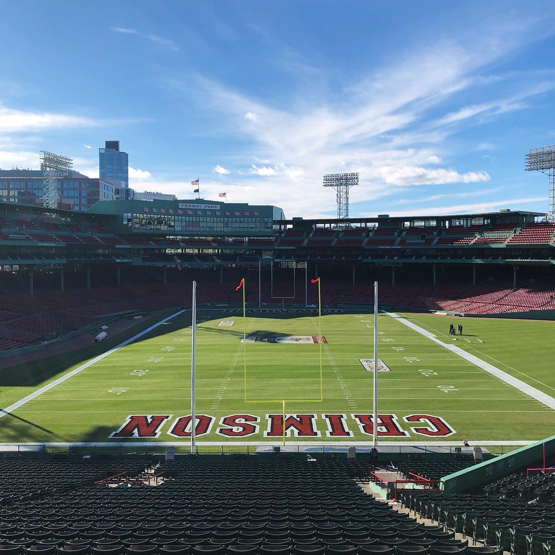 The field for this year's iteration of the Harvard-Yale football game at Fenway Park.