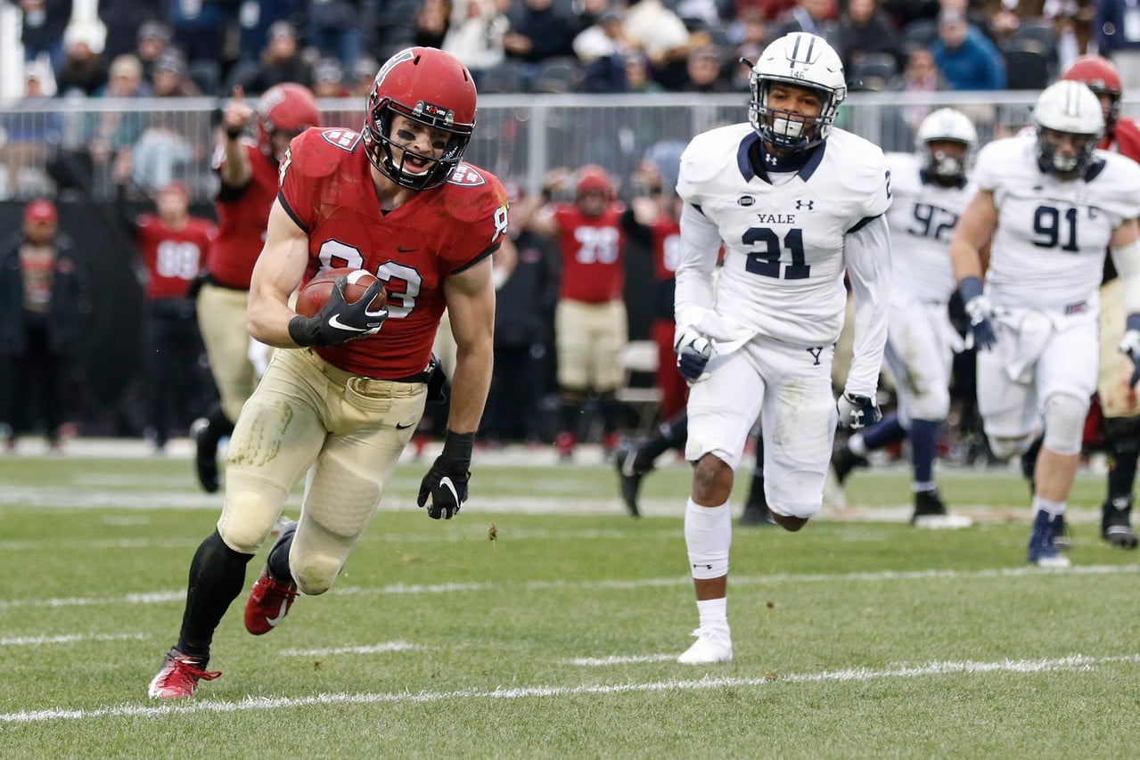 Junior wide receiver Jack Cook finished The Game with a team-leading 116 receiving yards on four catches, with this catch serving as the go-ahead touchdown that put Harvard in the lead for good.