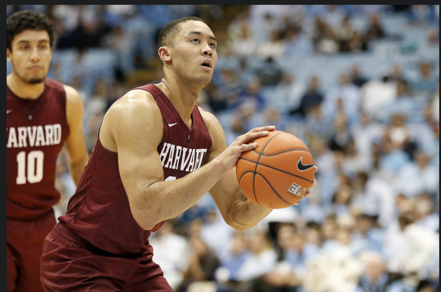 Junior wing Justin Bassey shoots a free throw against UNC.