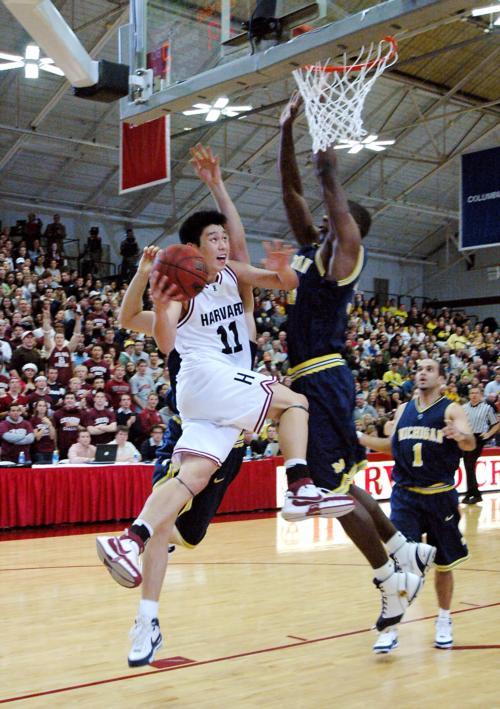 Jeremy Lin '10 goes for the layup during a game in December of 2007 against Michigan.