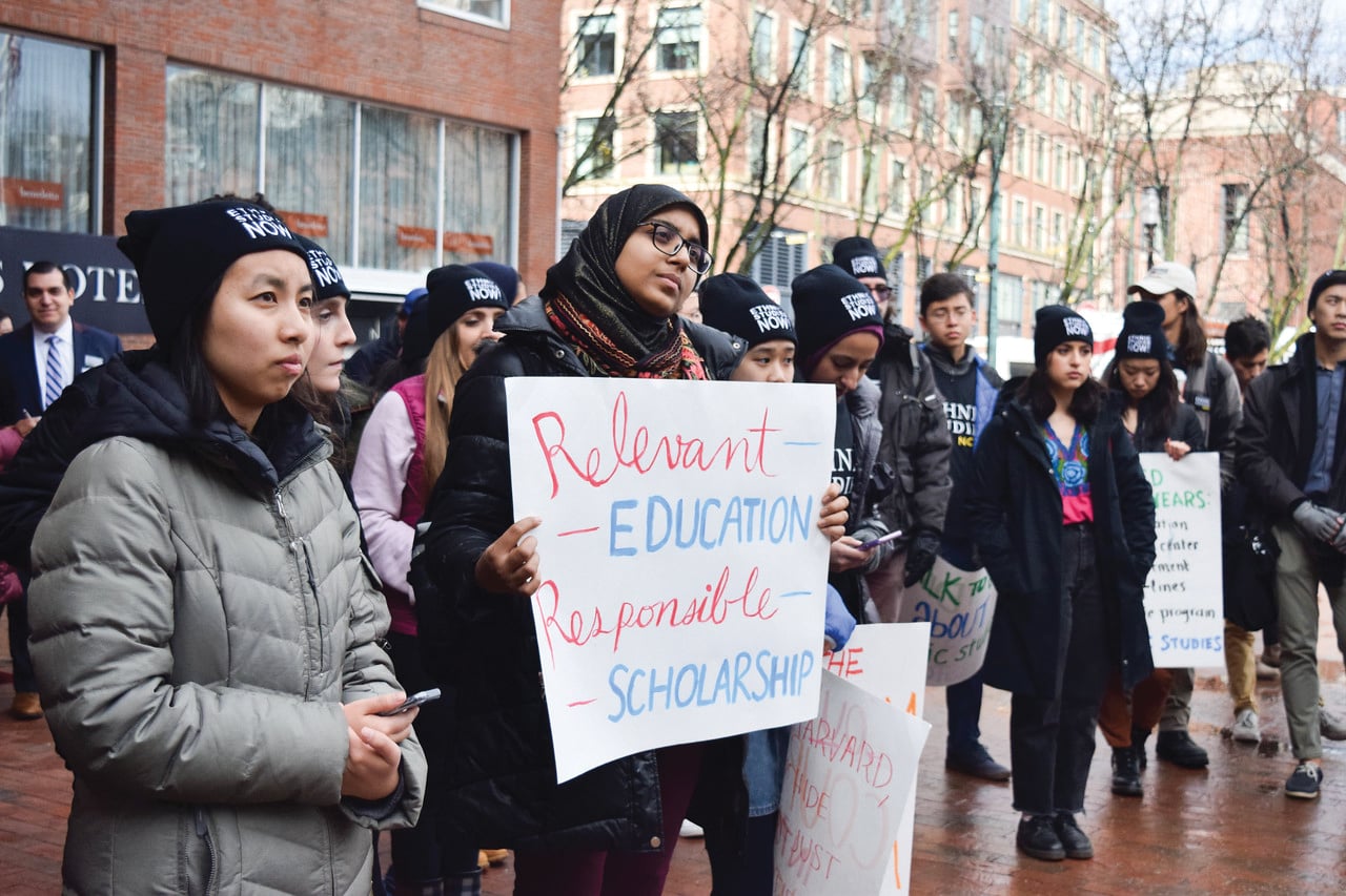 College students staged a rally at the Charles Hotel Friday arguing for the establishment of an Ethnic Studies program at Harvard.