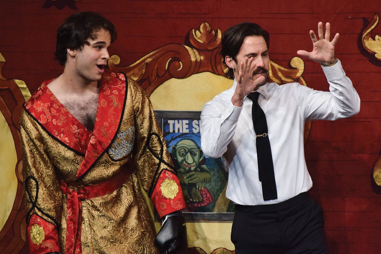 Hasty Pudding Man of the Year Milo Ventimiglia accepted the company's Pudding Pot Friday, following the theatrical company's traditional roast.