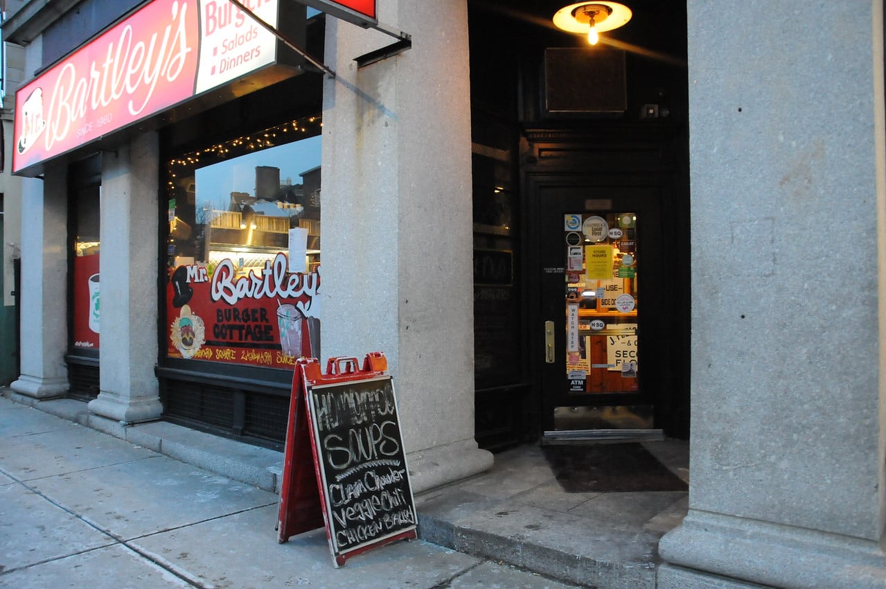 Mr. Bartley's Burger Cottage, a Harvard Square fixture, is facing a lawsuit alleging its entrance is inaccessible to people with disabilities.