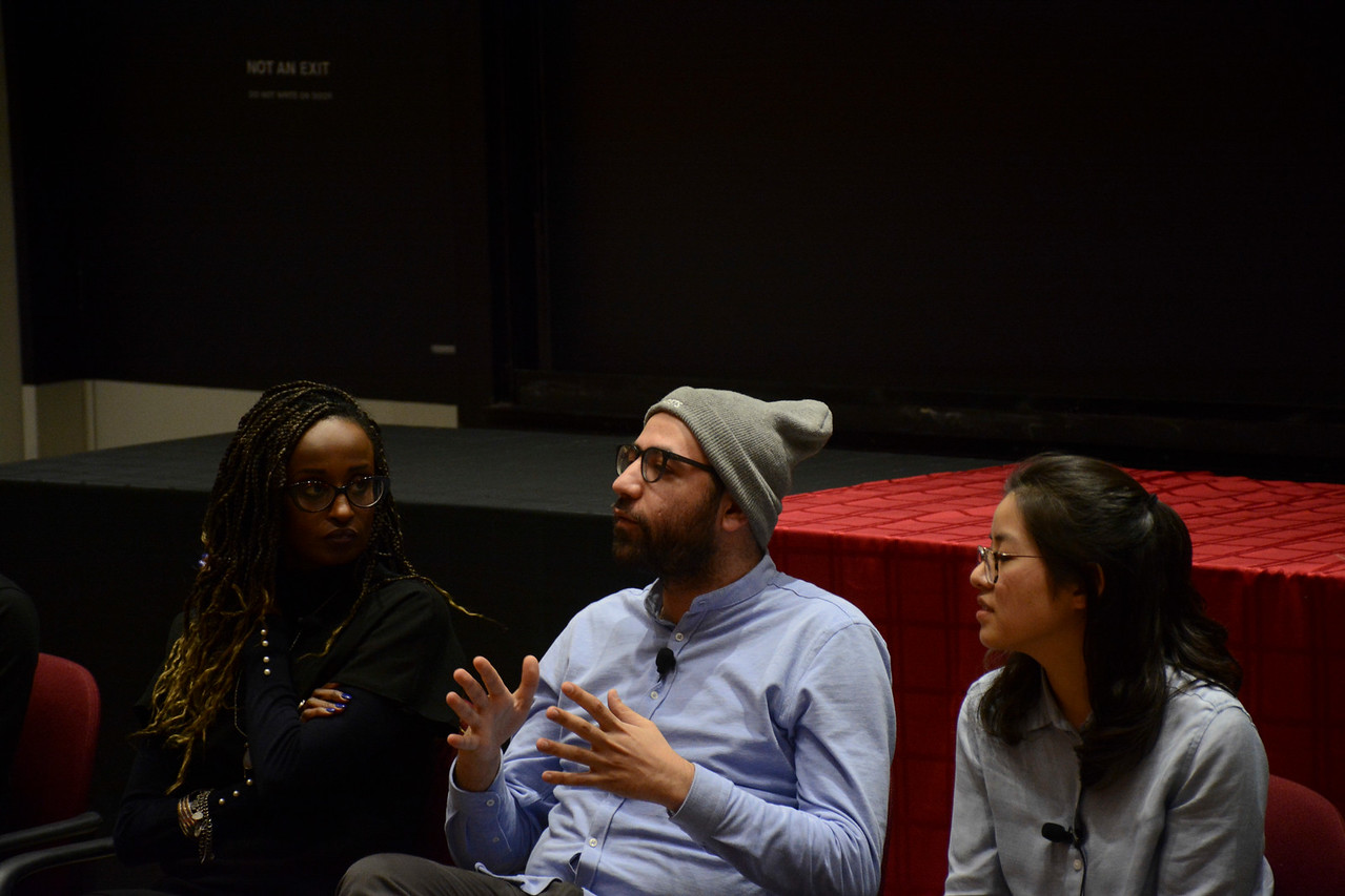 Addalaziz Alhamza, Syrian citizen and journalist, answered questions from the audience regarding the global political climate during a Q&A at the College Freedom Forum.