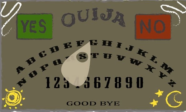 Collecting a group of friends and my Ouija Board — gifted to me years ago by an aunt — we assemble in a circle on the hardwood floor of the Co-op library.