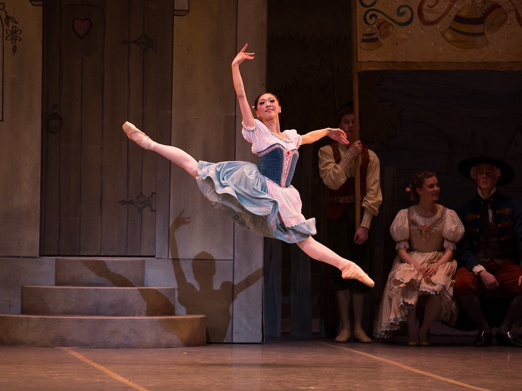 Misa Kuranaga wears an 1800s style dress in George Balanchine's Coppélia, 2019.