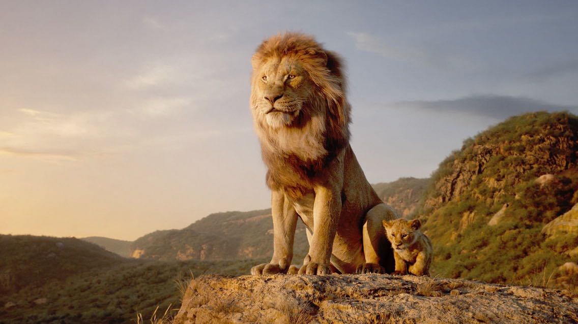 James Earl Jones voices Mufasa (left) and JD McCrary voices young Simba (right) in Disney's "Lion King," directed by Jon Favreau.