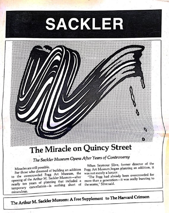 A supplemental issue of The Harvard Crimson celebrates the opening of the Sackler Museum.