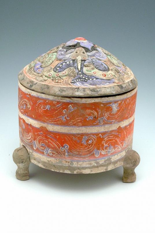 Cylindrical tripod Zun wine container, Chinese, Han dynasty, 2nd – 1st century BC.