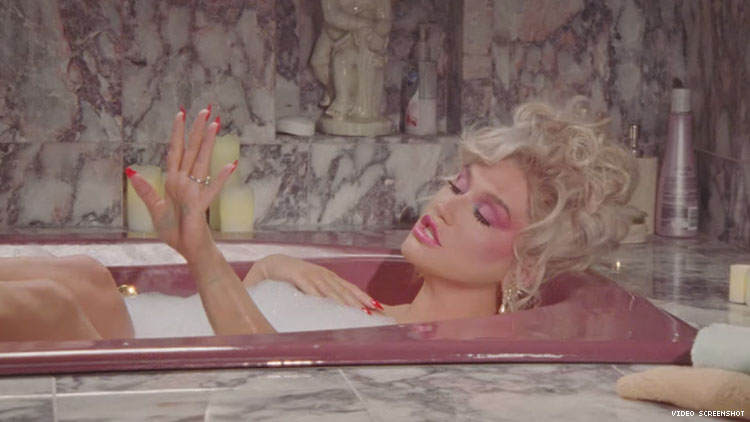 Still from the music video for Kesha's "Raising Hell."