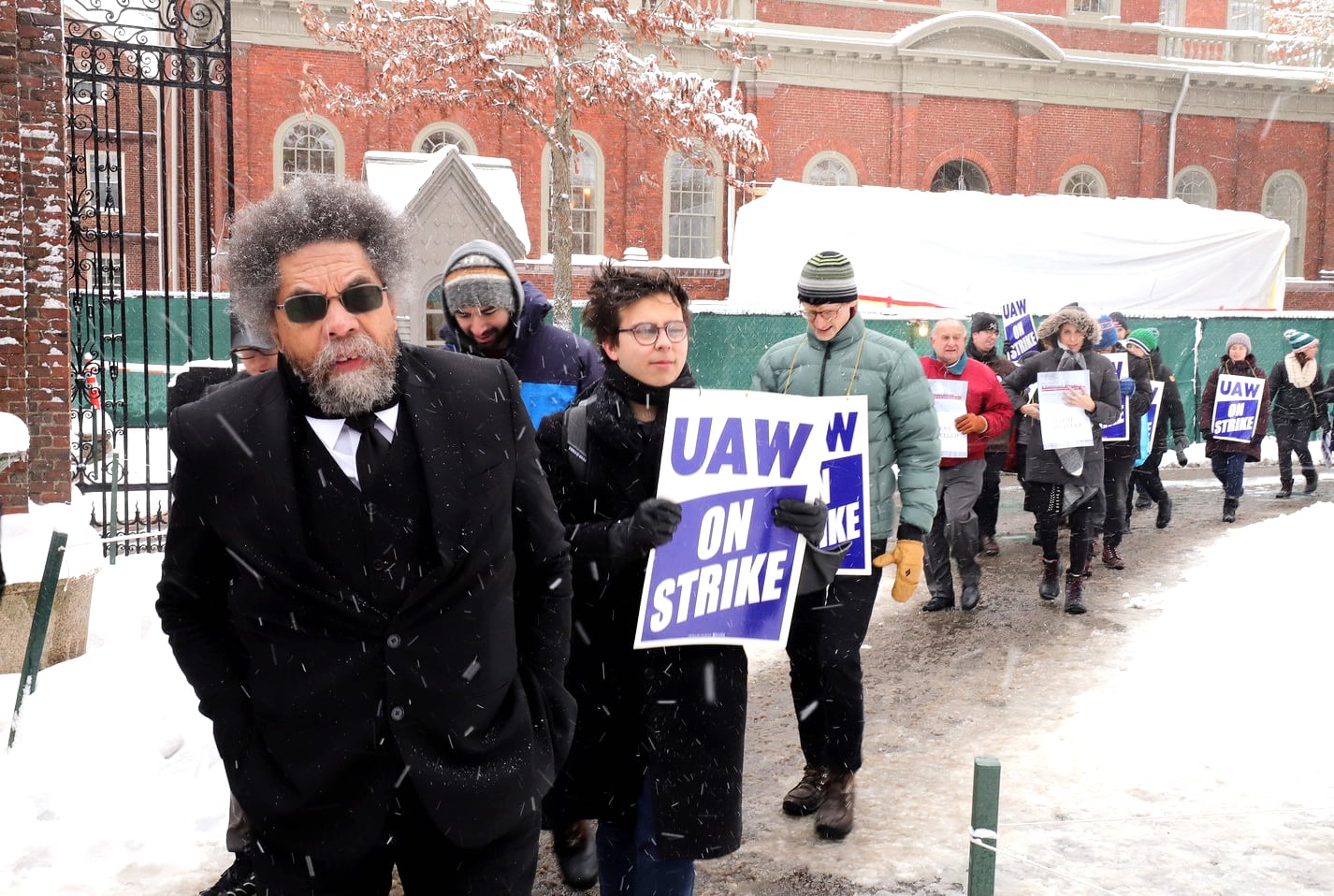 Some faculty members, including Professor of the Practice of Public Philosophy Cornel R. West ’74, joined the strikers.