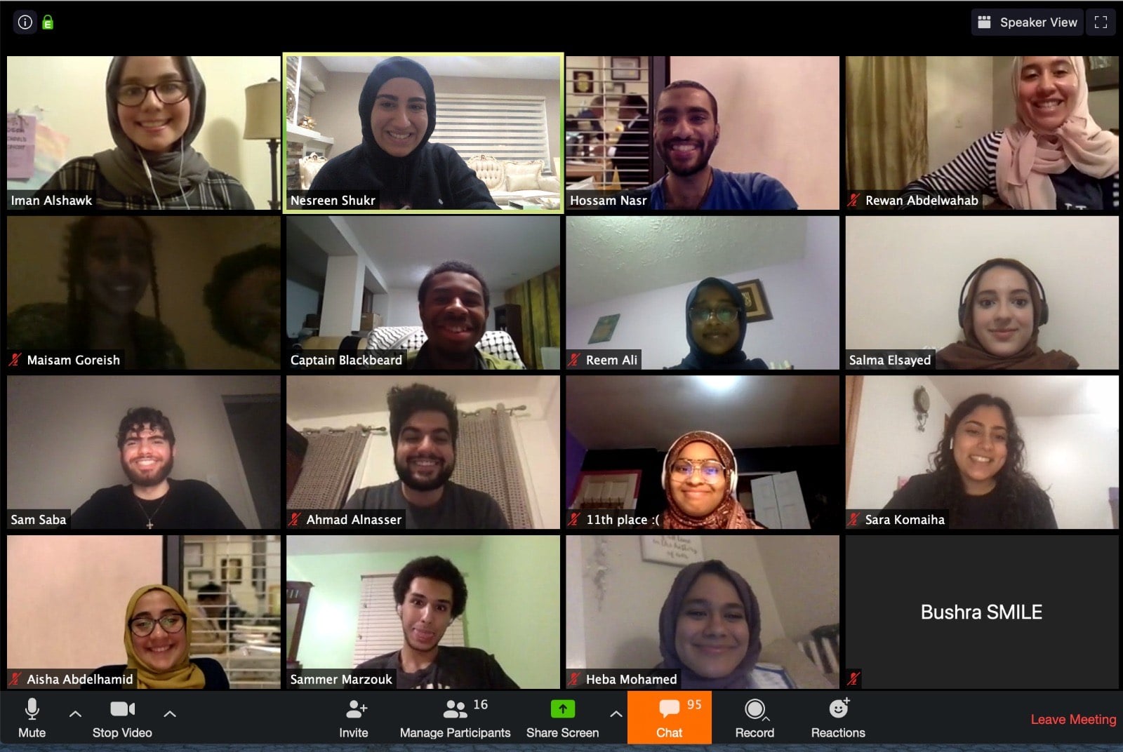 Members of the Harvard Islamic Society gather on Zoom to celebrate Ramadan.