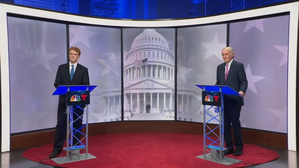 Incumbent U.S. Senator Edward J. Markey (D-Mass.) and U.S. Representative Joseph Kennedy III (D-Mass.) squared off in a debate Sunday night with the primary election over a month away.