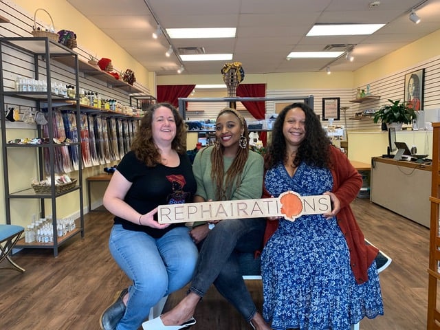 Mangcu, Adams, and Bailey playfully describe themselves as “mom friends.”