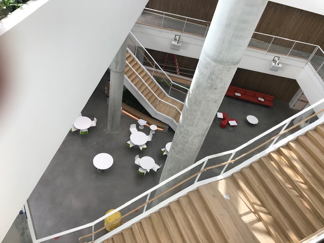 The interior of the new Science and Engineering Complex in Allston.
